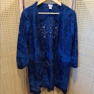 Chico's Blue Patterned Cardigan